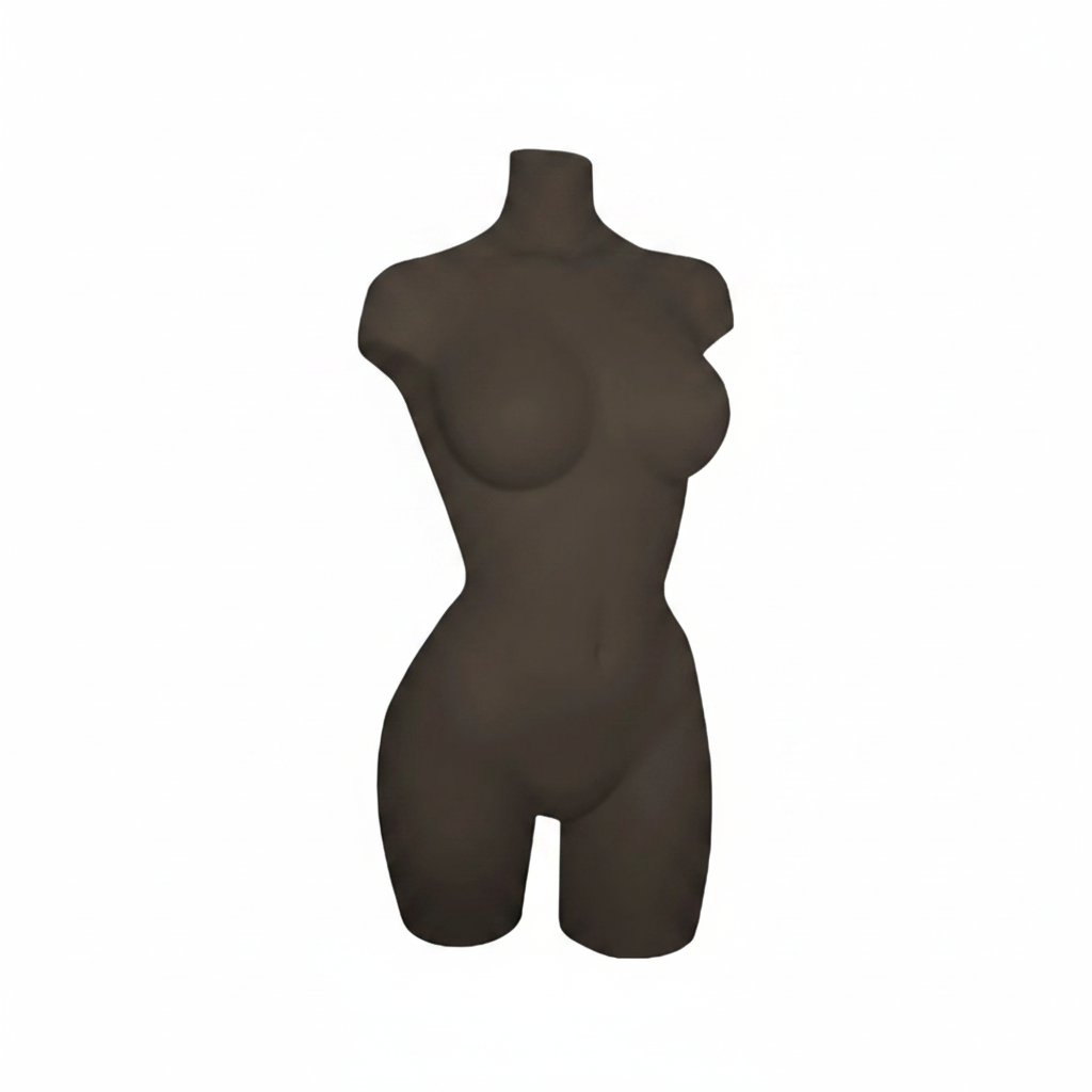 Plus size Female Torso Mannequin - Brown (Left Hip Forward)