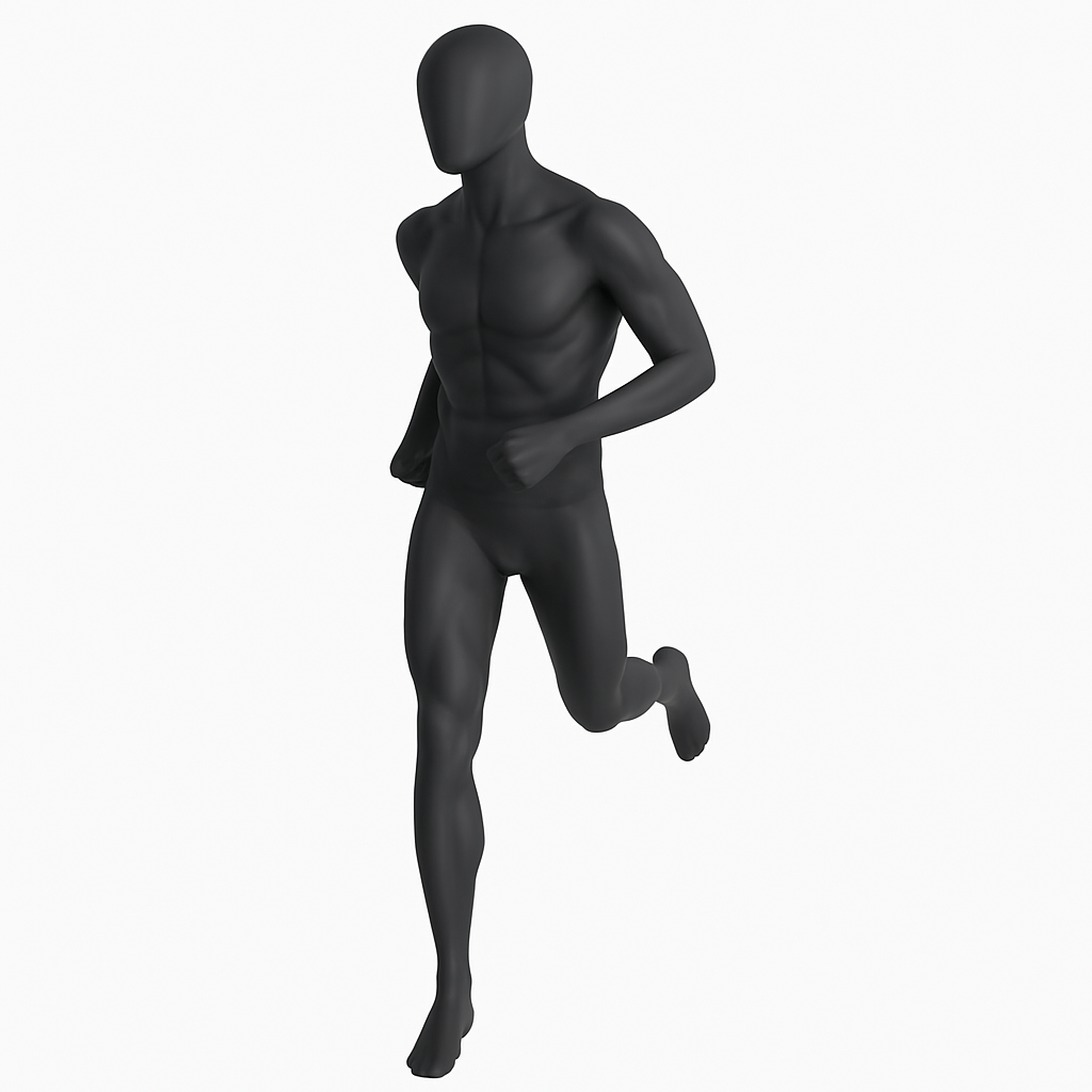 Male Running Mannequin Dark Grey