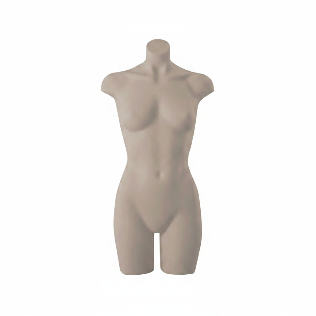 Defined Female Torso Mannequin - Brown