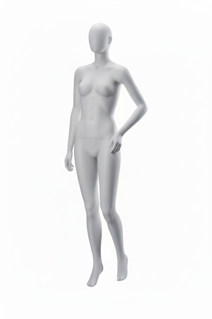 Female Egg Head with Ears Mannequin