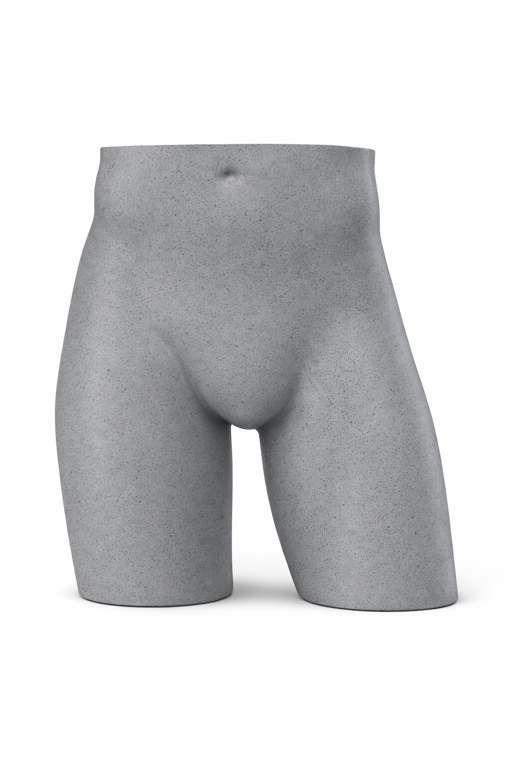 Male Hips Mannequin with Base & Pole - Grey Brush Effect