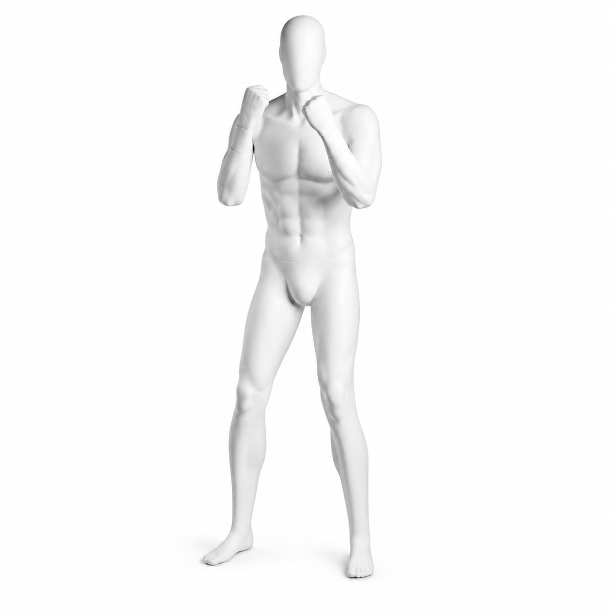 Male Boxing Mannequin - Light Grey (7046)