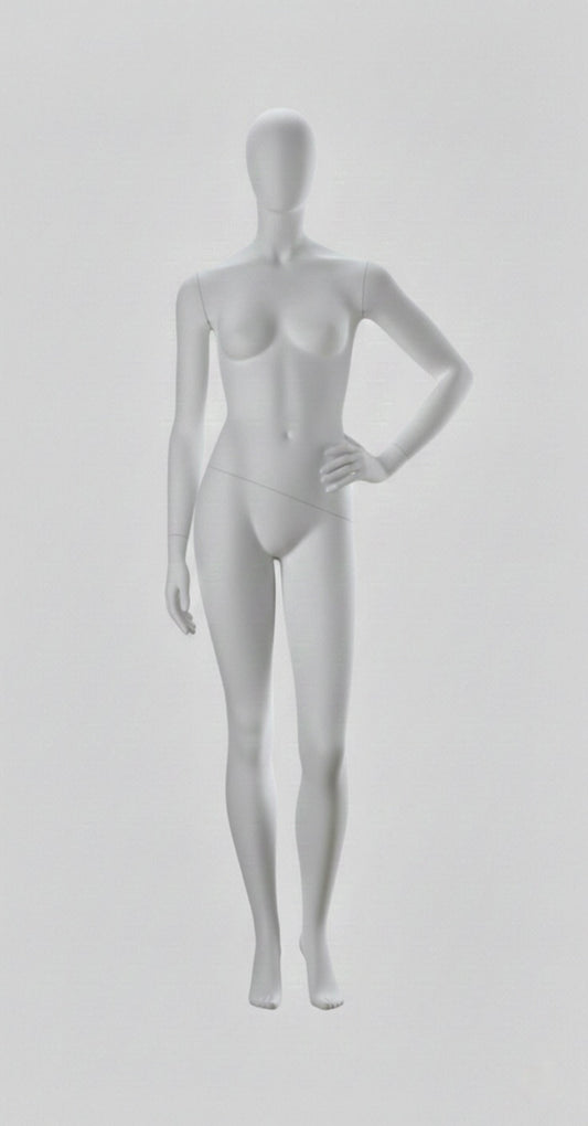Female Egg Head Mannequin - Hand on Hip Pose