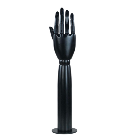Black Wooden Articulated Hand - Long 43cm