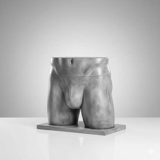 Male Hip Display Form – Grey Brush Effect