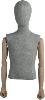 Kids Torso: Grey Fabric Articulated Arms 12 Years Old