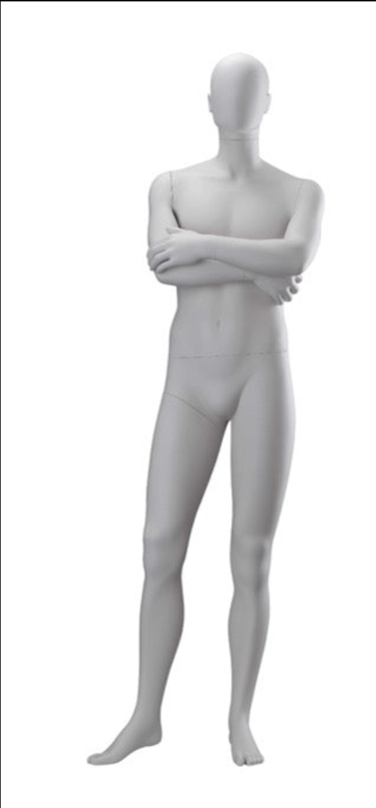 Male Mannequin Arms Crossed Dark Grey
