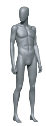UD-MO3 grey matt male, full form, arms straight